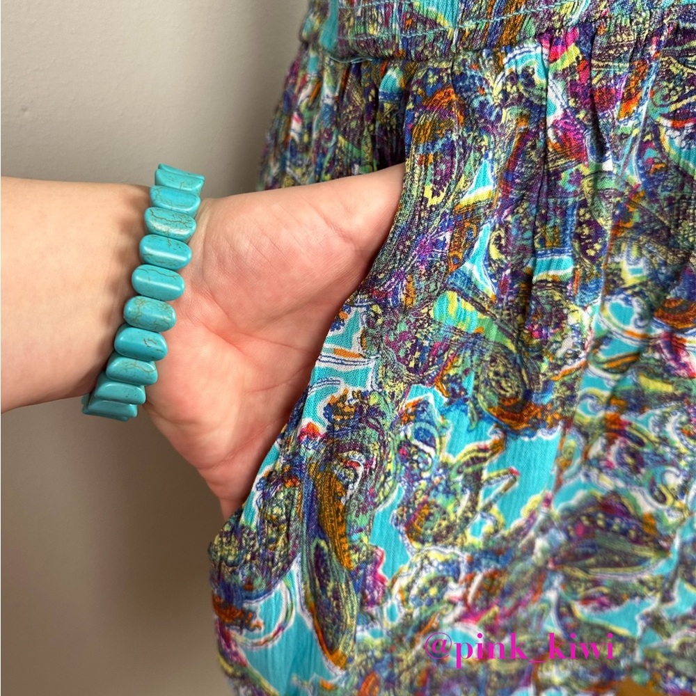 Wild Fable Printed Sleeveless Woven Smocked Romper - Picture 6 of 13